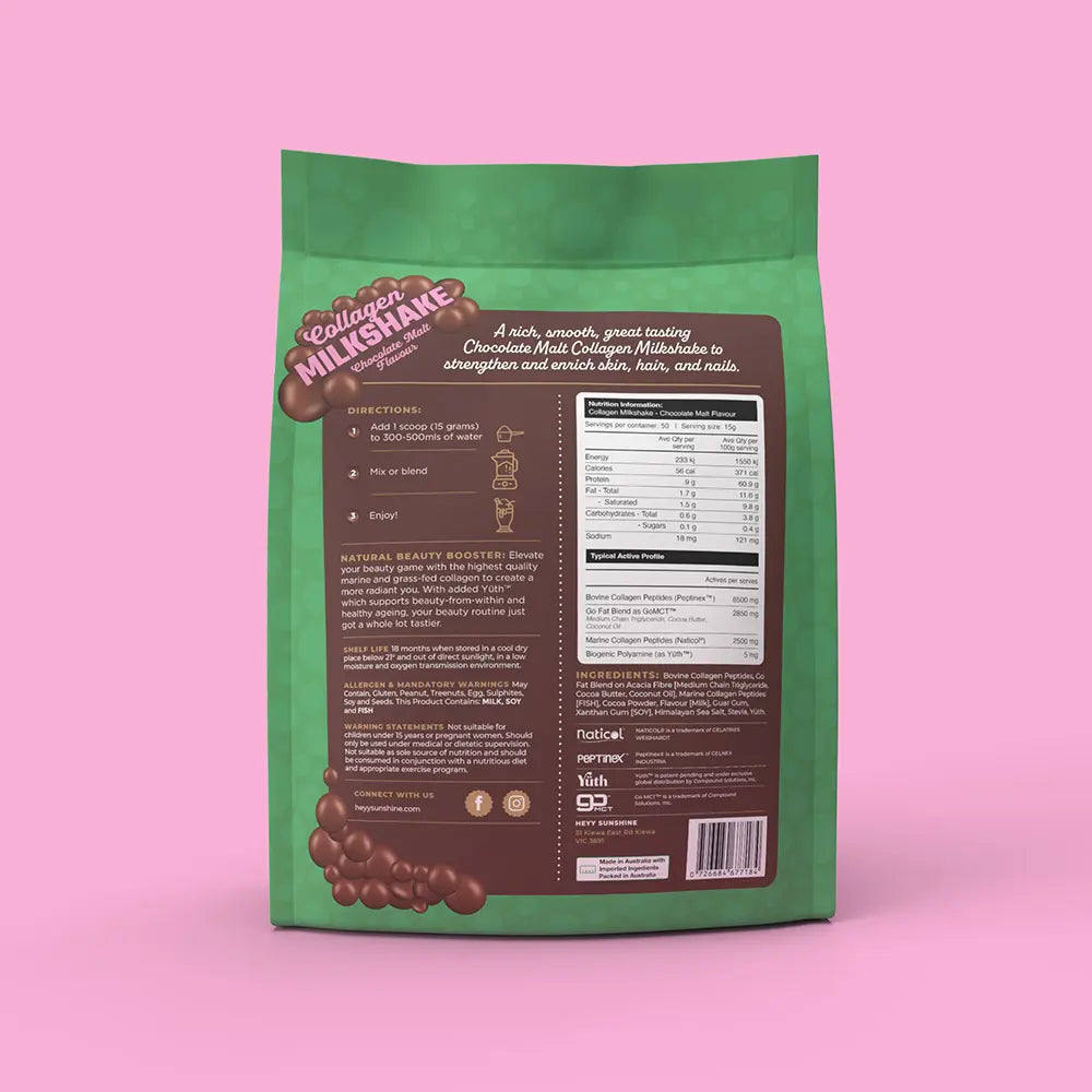 Chocolate Malt Collagen Milkshake