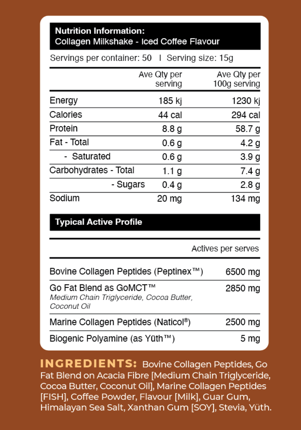 Iced Coffee Collagen Milkshake