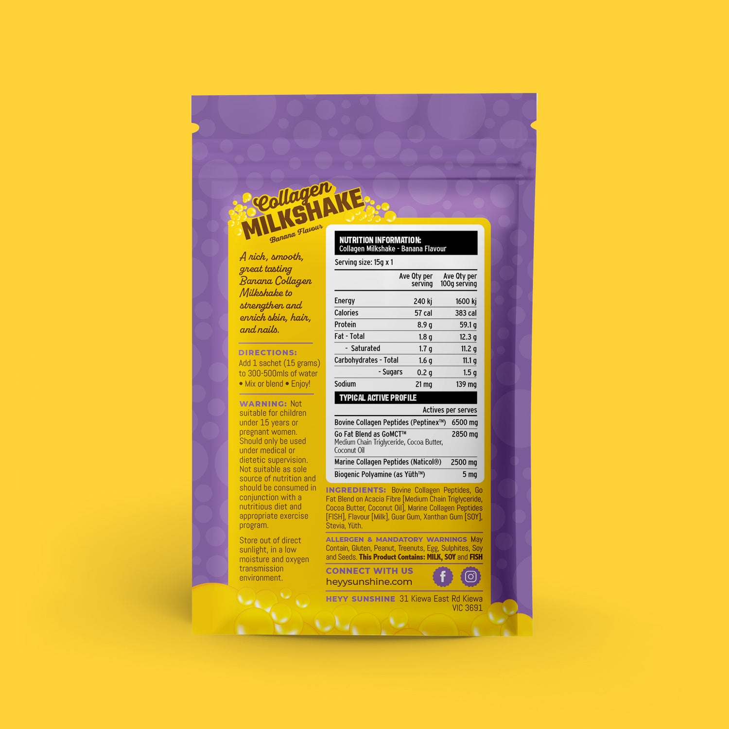 Banana Collagen Milkshake Single Serve