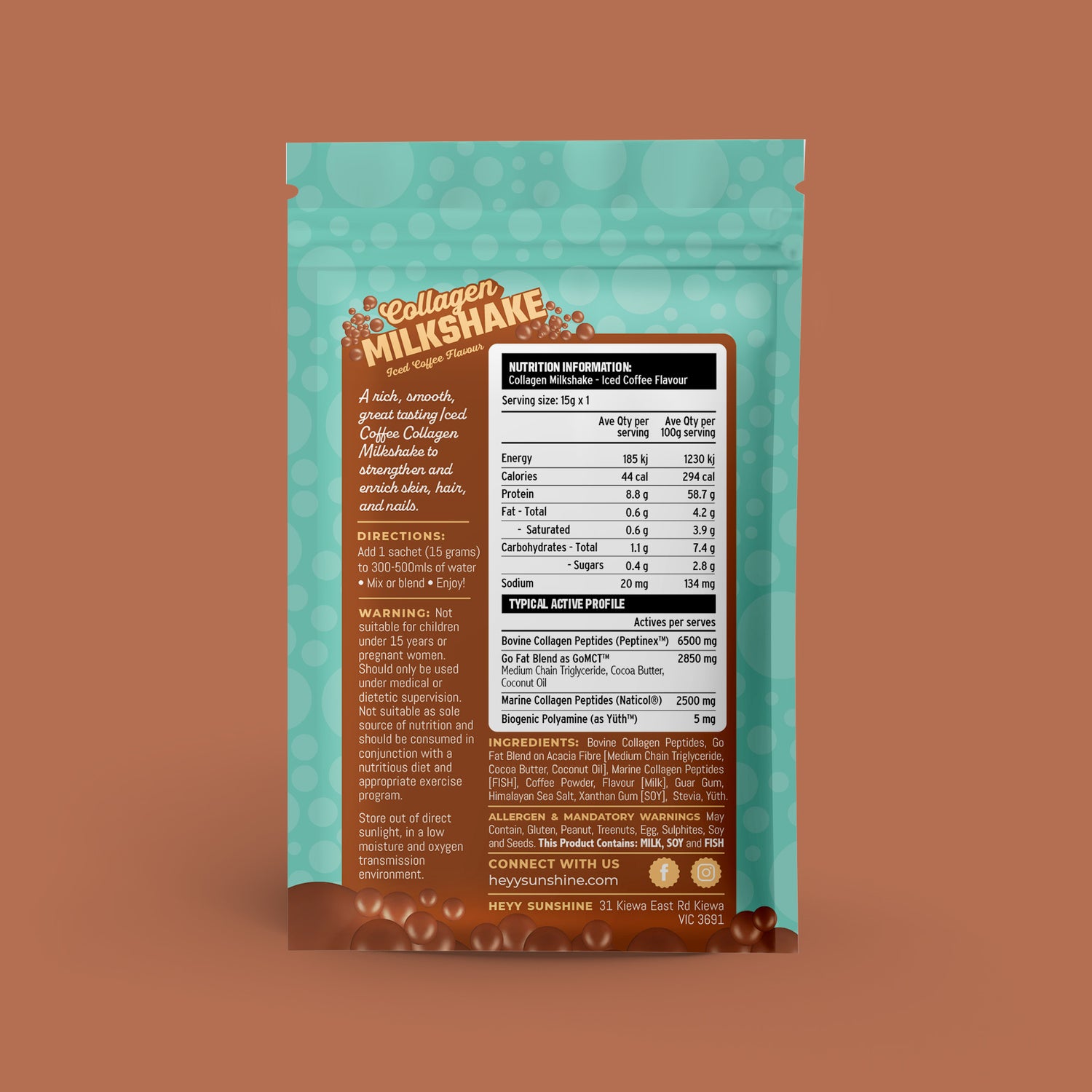 Iced Coffee Collagen Milkshake Single Serve