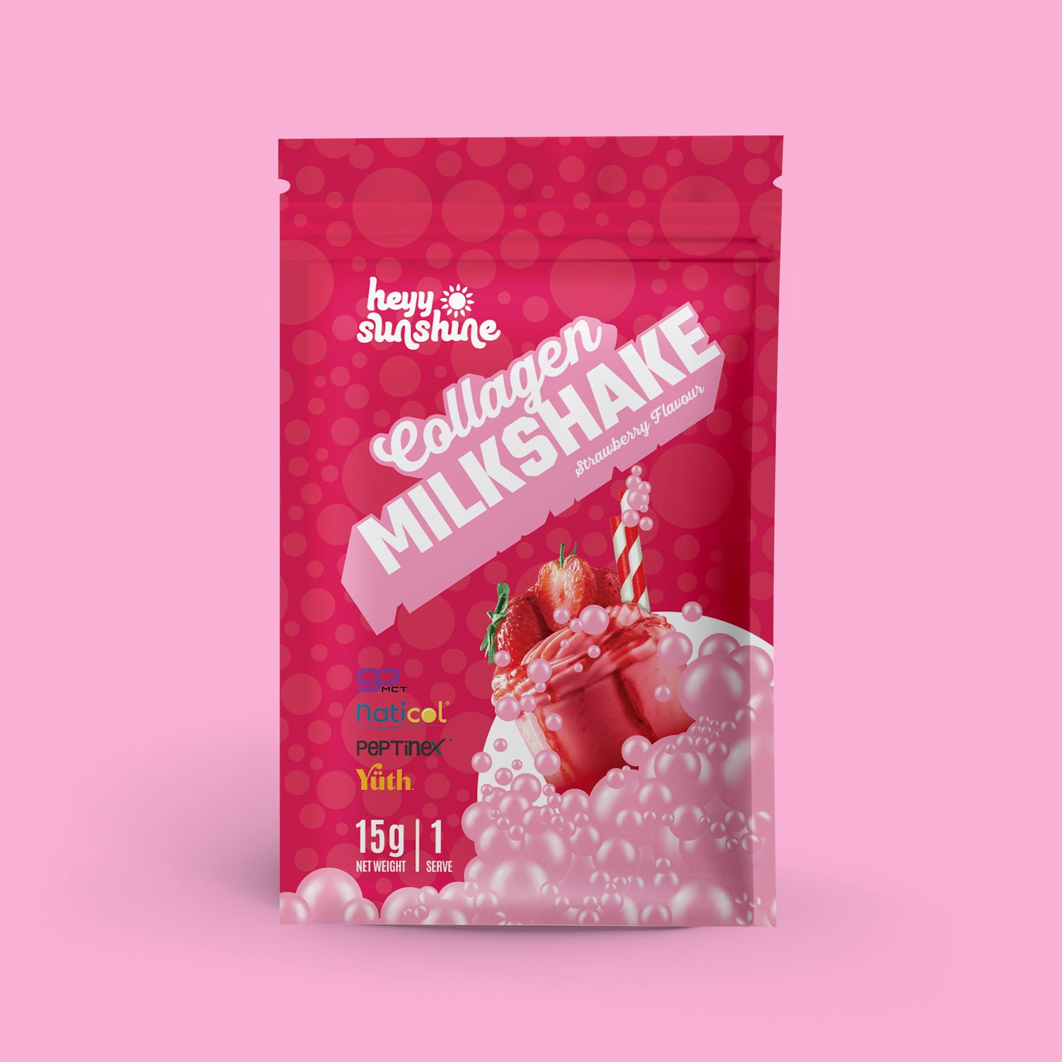Strawberry Collagen Milkshake Single Serve