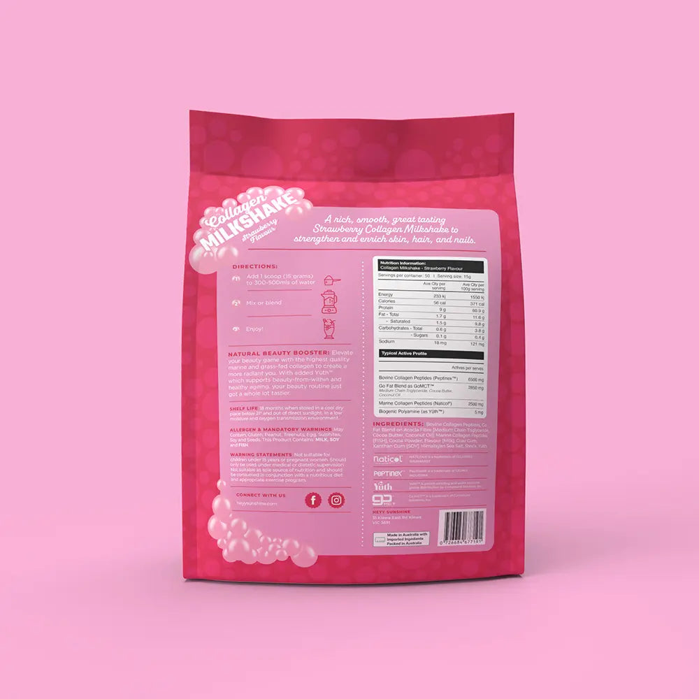 Strawberry Collagen Milkshake